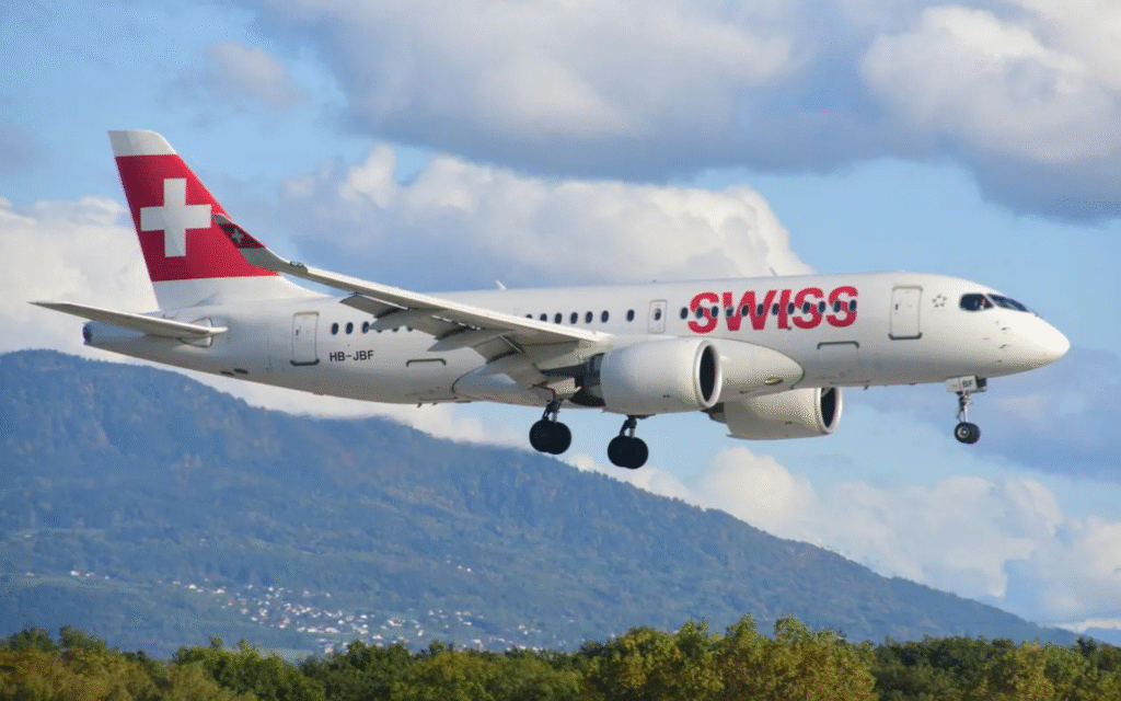 Ein Flugzeug der Fluggesellschaft SWISS