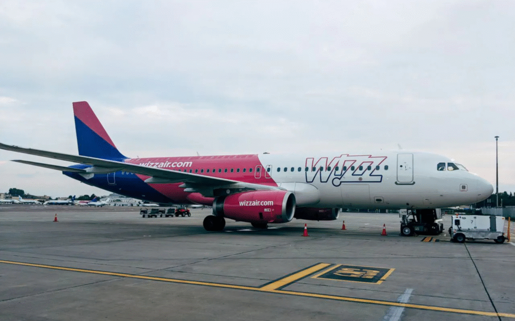 Ein Flugzeug der Fluggesellschaft Wizz Air