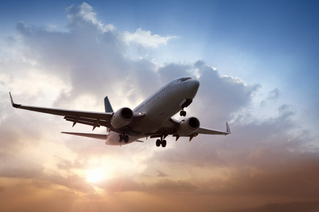 Flugzeug im Landeanflug