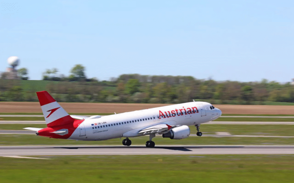An Austrian Airlines airplane