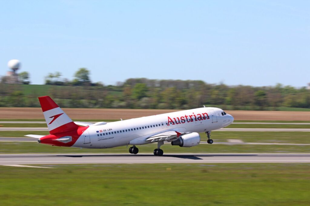 An Austrian Airlines airplane