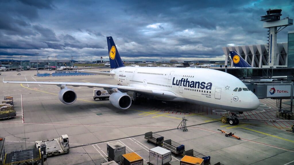 A Lufthansa airplane