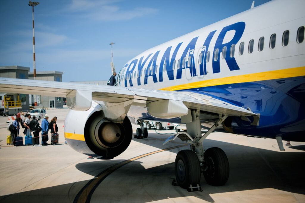 A Ryanair airplane