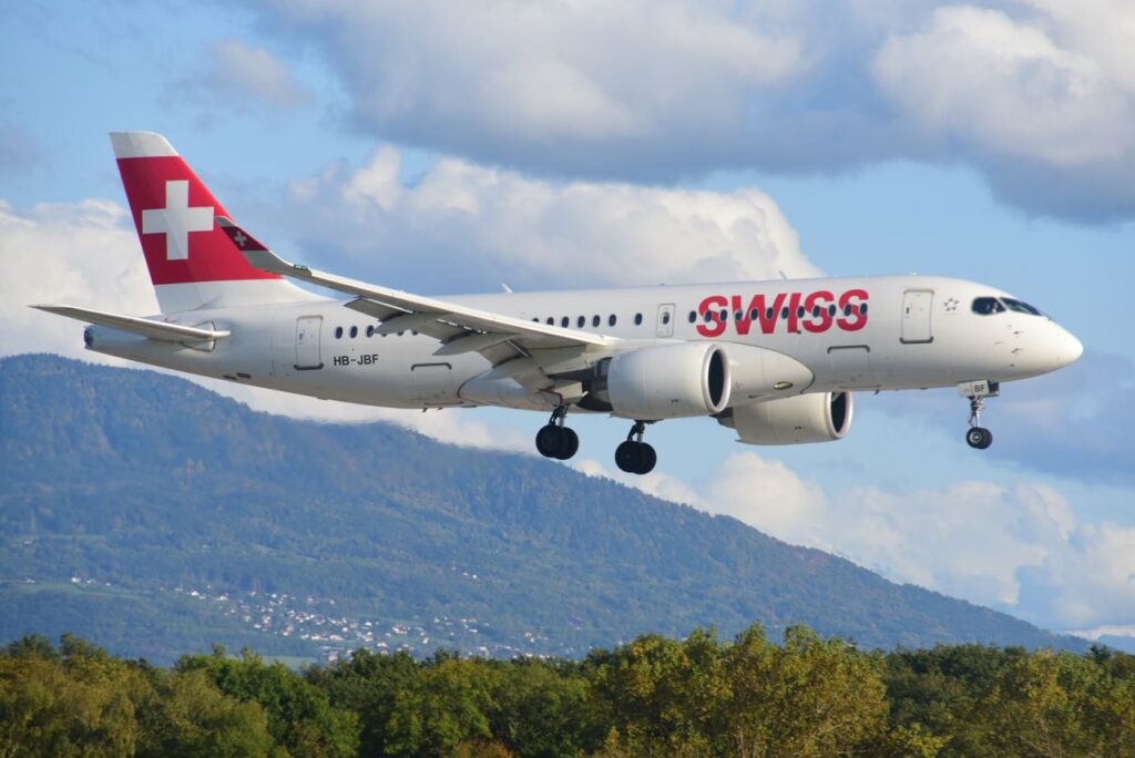 A Swiss Airlines airplane